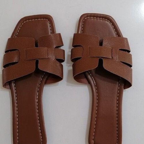 Flat slippers size 38 new, tan color