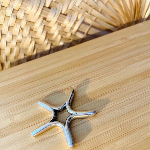Silver solid starfish motif 925 new, silver
