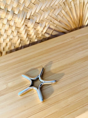 Silver solid starfish motif 925 new, silver