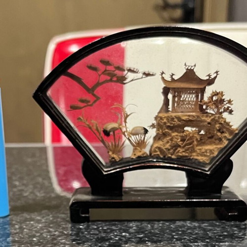 Chinese cork miniature decoration like new