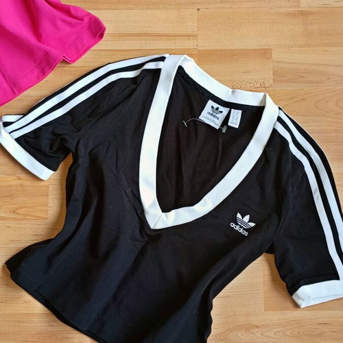 Adidas women's sports tops new, black and pink, size S