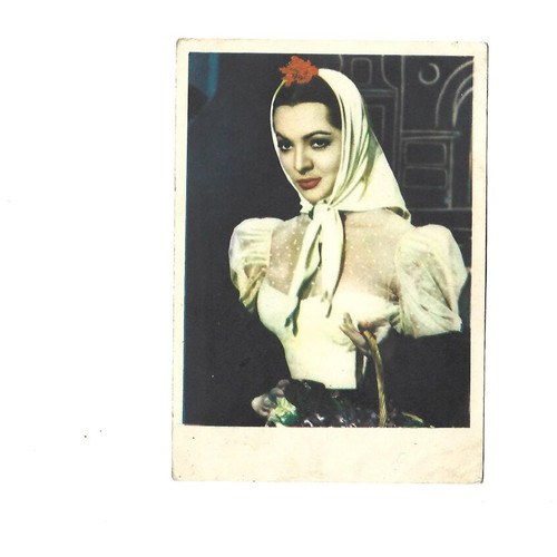 Sarita Montiel collectible card used from the movie Violetera in good condition