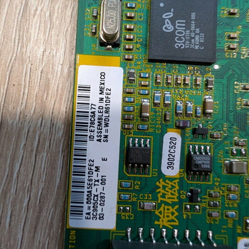 3COM 3C905CX-TX-M PCI Network Card 10/100 Mbps used