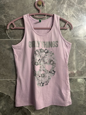 Benetton pink tank top like new, kids' size S