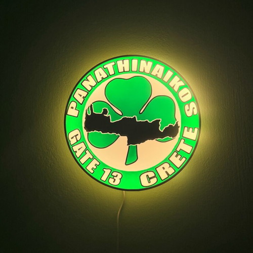 Led light Gate 13 Crete Lightbox like new, official Panathinaikos replica