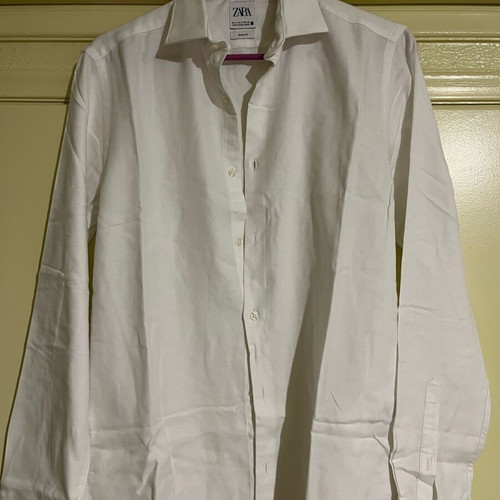 Zara men's long-sleeve shirt size S like new, white
