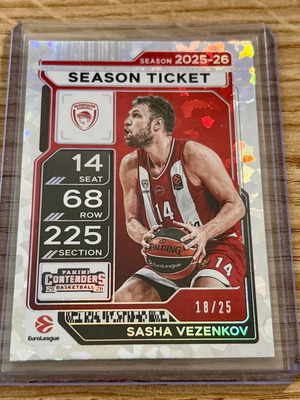 Sasha Vezenkov Panini Euroleague 2025-26 αριθμημένη κάρτα 18/25 καινούργια
