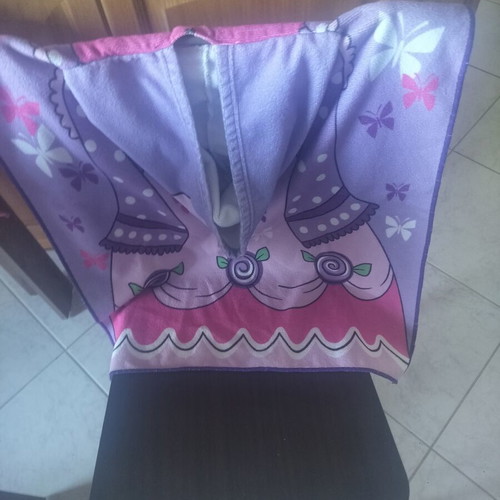 Beach towel poncho set, one size for girls