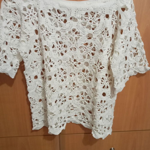 Handmade blouse used, cotton, white