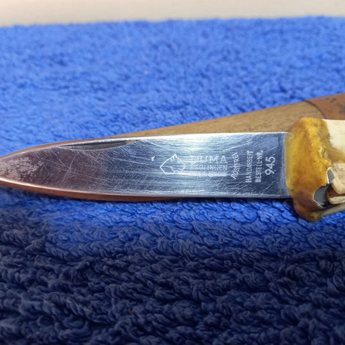 Puma Solingen hunting knife used with stag handle and leather sheath