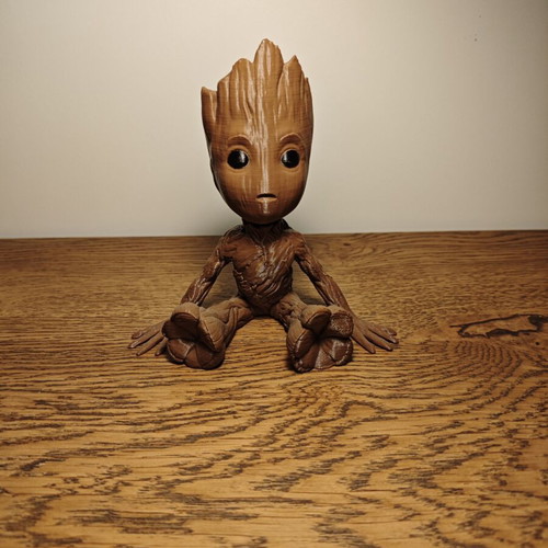Groot 3D printed figure baby 15 cm, like new, brown