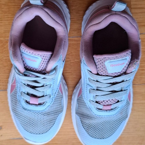 Reebok athletic shoes used size 26 blue and pink