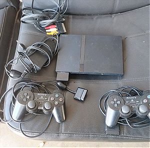 SONY PLAYSTATION 2 SLIM + 11 GAMES + 2 CONTROLLERS