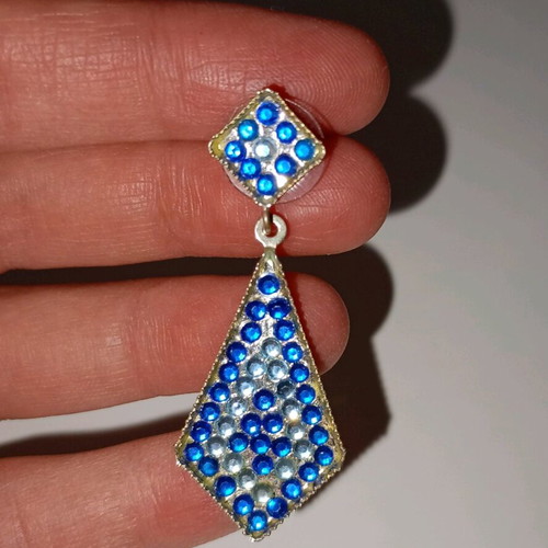 Earrings used, silver with blue stones