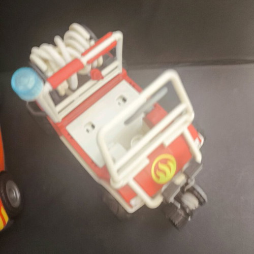 Playmobil mobile fire unit and small fire truck used with missing parts