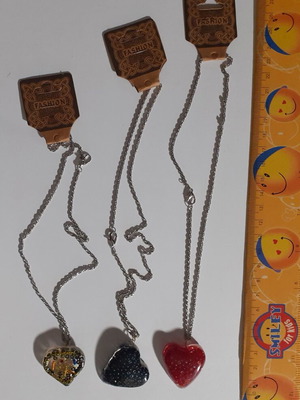 Pendant set of 6 handmade with resin and various materials
