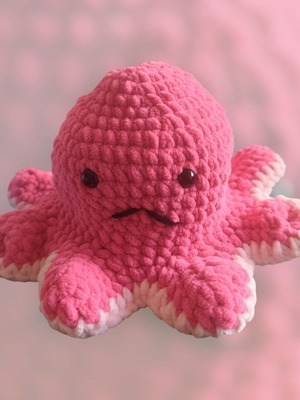 Knitted plush octopus new, handmade