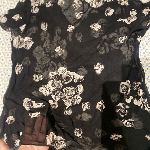Sheer blouse one size like new, black and white