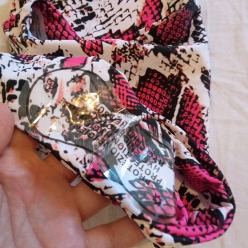 Shein bikini swimsuit new, red with print, size S