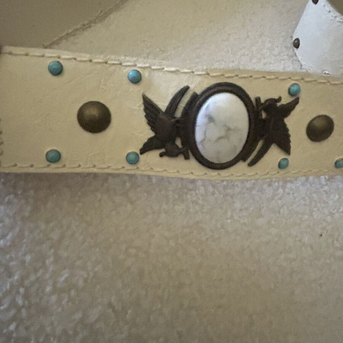 Dukas belt white with stones like new, size 90
