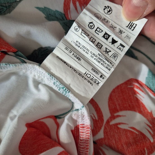 Benetton cherry print shirt XS like new, 3/4 sleeve, cotton