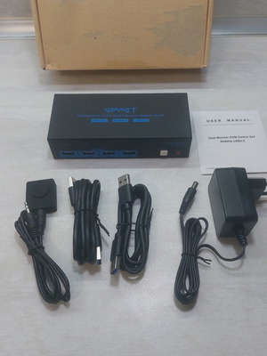 VPFET VP-SW223 KVM switch for 2 monitors and 2 PCs, DisplayPort 1.4, 8K/4K, USB 3.0