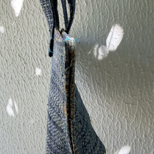 Mini straw handbag used, blue