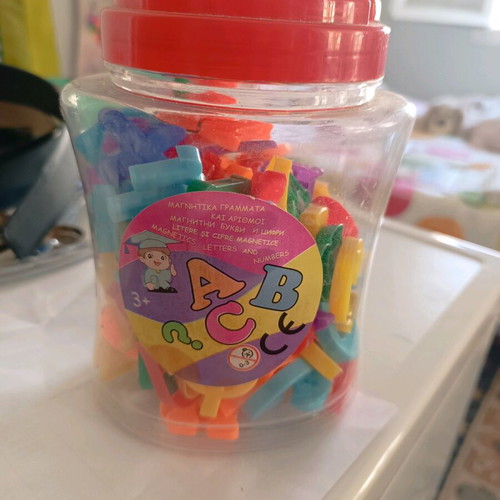 Magnetic letters and numbers used