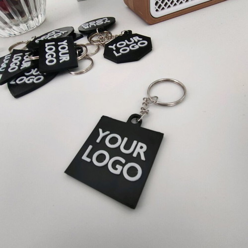 Promotional keychains new, pack of 100 pcs with 3D two-tone printing