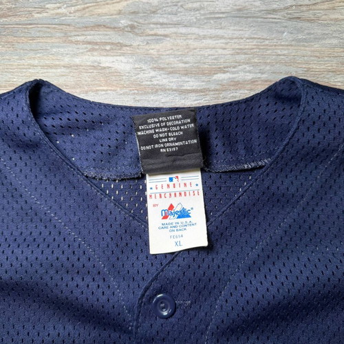 Yankees baseball jersey used, XL, navy blue mesh