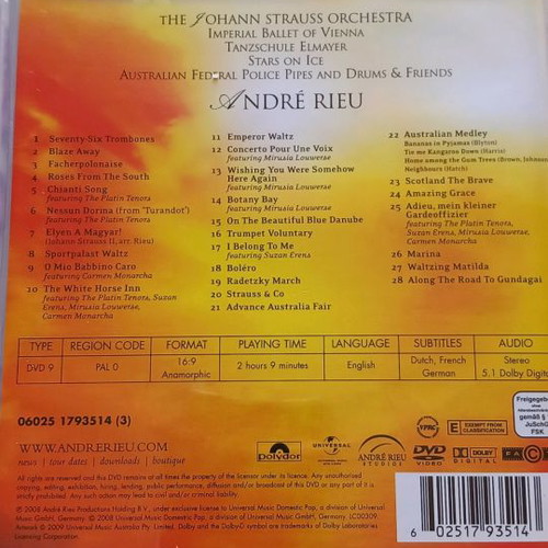 Andre Rieu Live in Australia DVD new, classical music