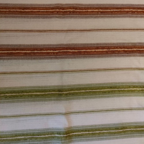 Traditional handwoven fabric loom new, terracotta and green