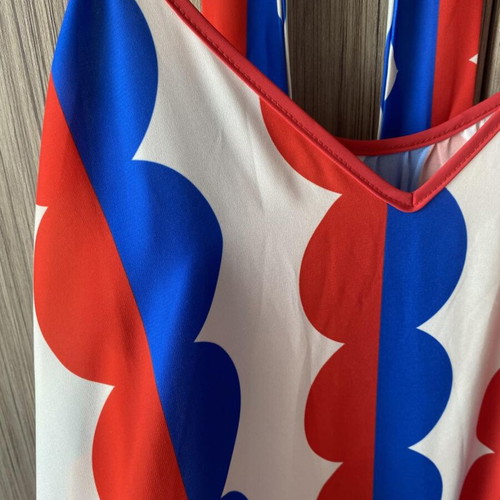 Karavan long dress, blue and red