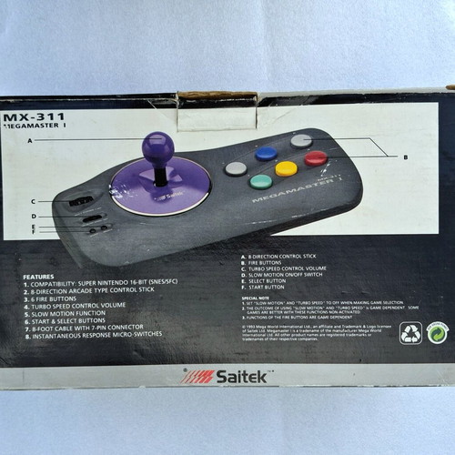 Saitek MX-311 Megamaster I arcade stick for Super Nintendo like new