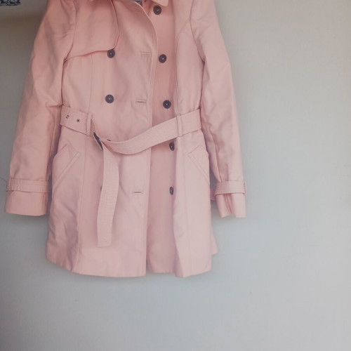Zara pink trench coat like new with sleeve details size M