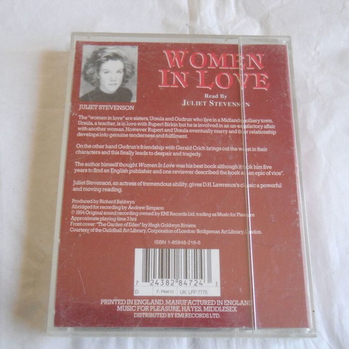 Women In Love D H Lawrence double audio tape audiobook used