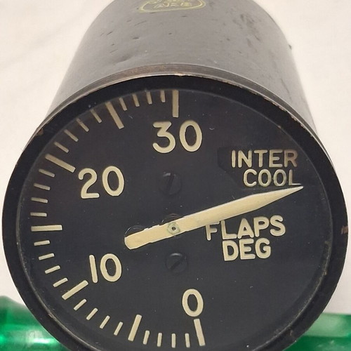Flaps Indicator aircraft instrument used, General Electric vintage cockpit