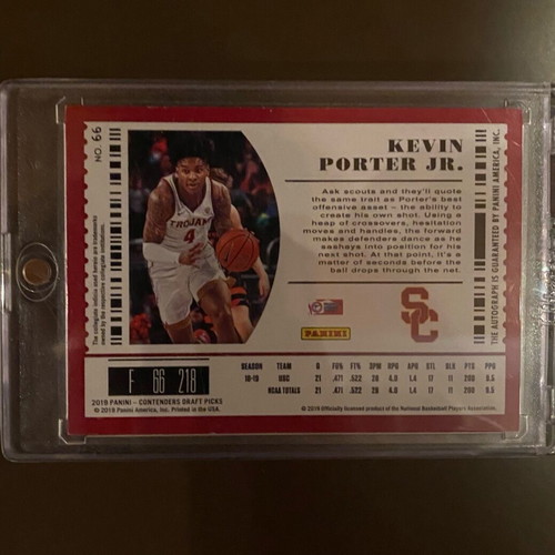 2019 Panini Contenders Draft Picks #66 Kevin Porter Jr. AUTO new