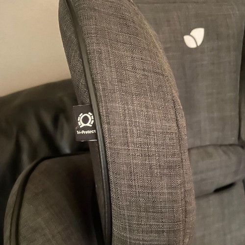 Joie car seat used with isofix base and protective cover