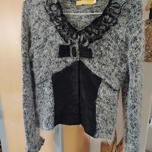 BIBA mohair pullover new, black and gray, gothic style