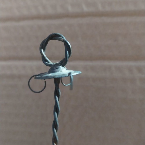 Bronze oil lamp used, 20 cm height
