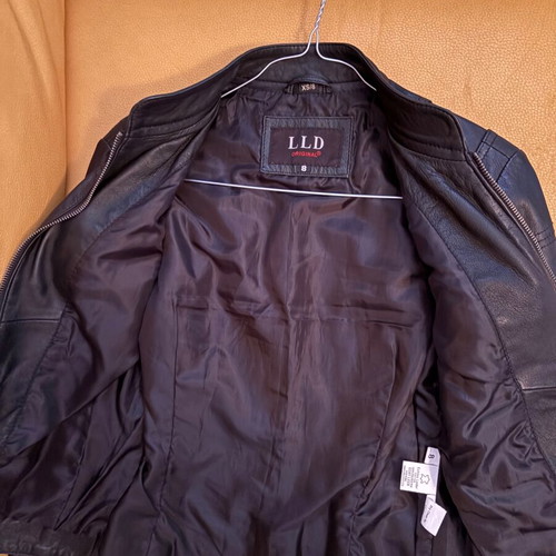 Leather jacket black like new, genuine leather XS