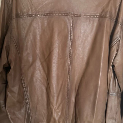 Massimo Dutti men's napa leather jacket new brown XL