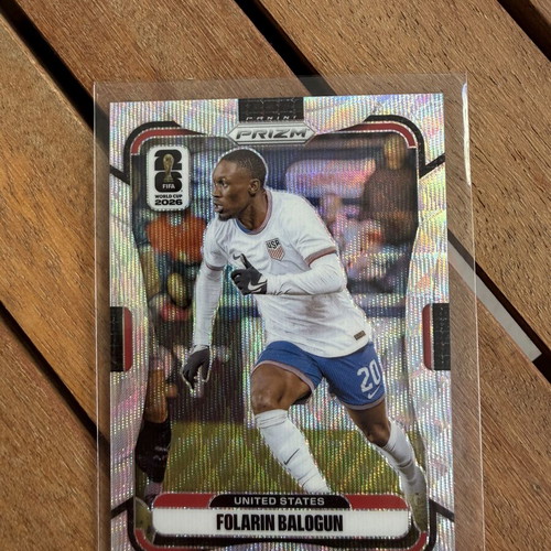 Folarin Balogun Silver Wave Prizm 2026 Panini World Cup card like new