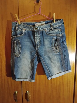 A-Style men's denim bermuda shorts medium used, blue