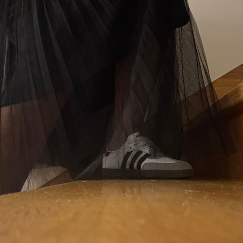 Shein pleated tulle skirt long new, black, size S