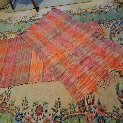 Cotton rag rugs like new, 122x70 cm