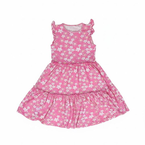 Prenatal pink children's dress with white flowers, like new, size 128cm