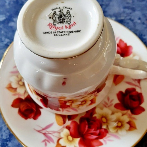 Vintage cup and saucer Royal Kent Staffordshire England 1930s