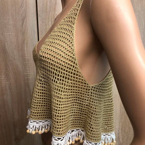 Knitted Beach Set Skirt, Top. Brand new.